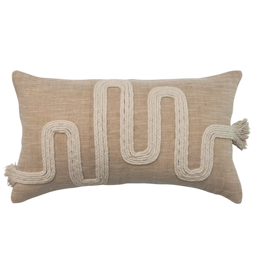 A. maRiE Cotton & Jute Lumbar Pillow