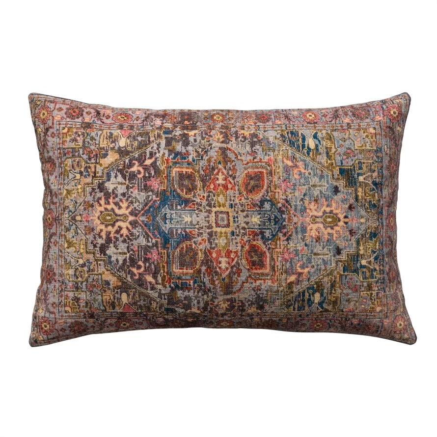 A. maRiE Cotton Printed Pattern Lumbar Pillow