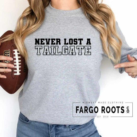 Fargo Roots Co. FOOTBALL CREWNECK [ pre order ] Never Lost A Tailgate